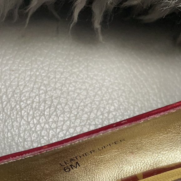 Hale Bob, Women Size 6 Red/gold Floral Print Patent Leather Heels - Picture 9 of 9